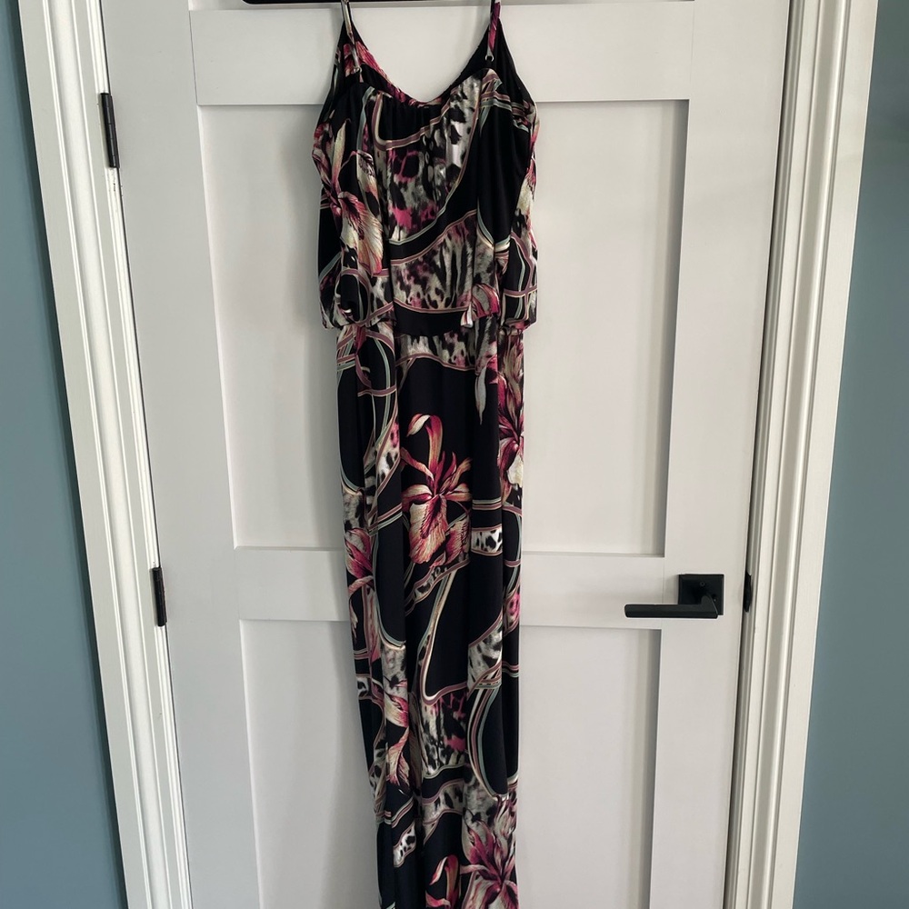 S-Twelve Black and Multicolor maxi dress